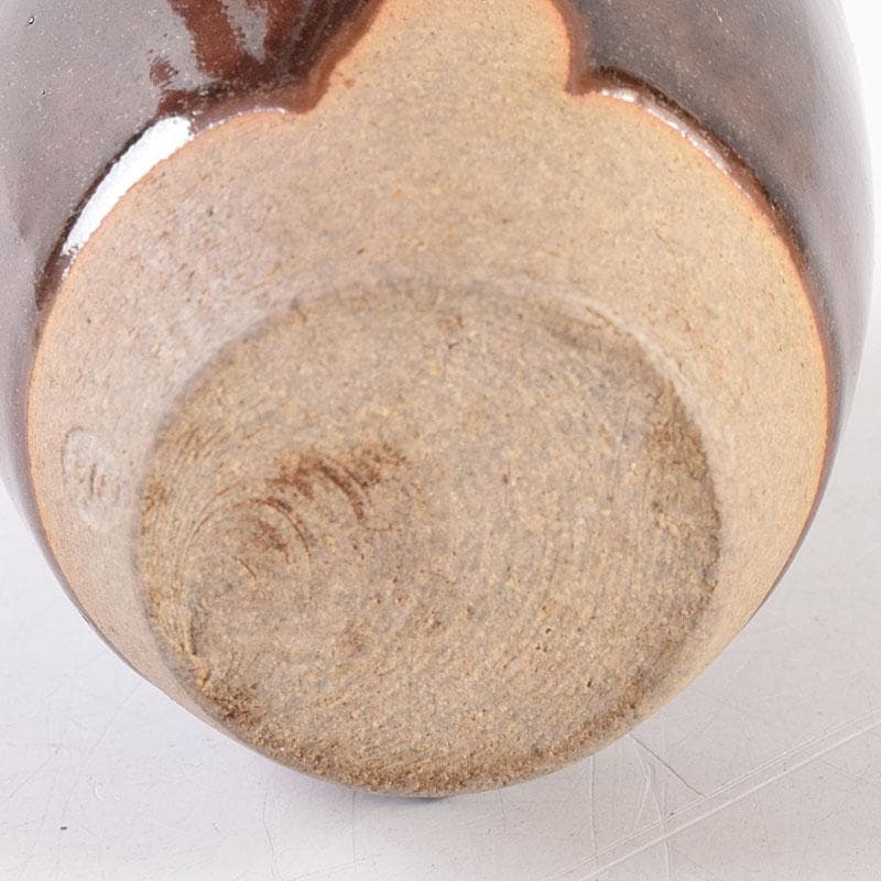 茶道具　膳所焼　陽炎園造　淡海ぜぜ　茶入　仕覆付　共箱　V　7959