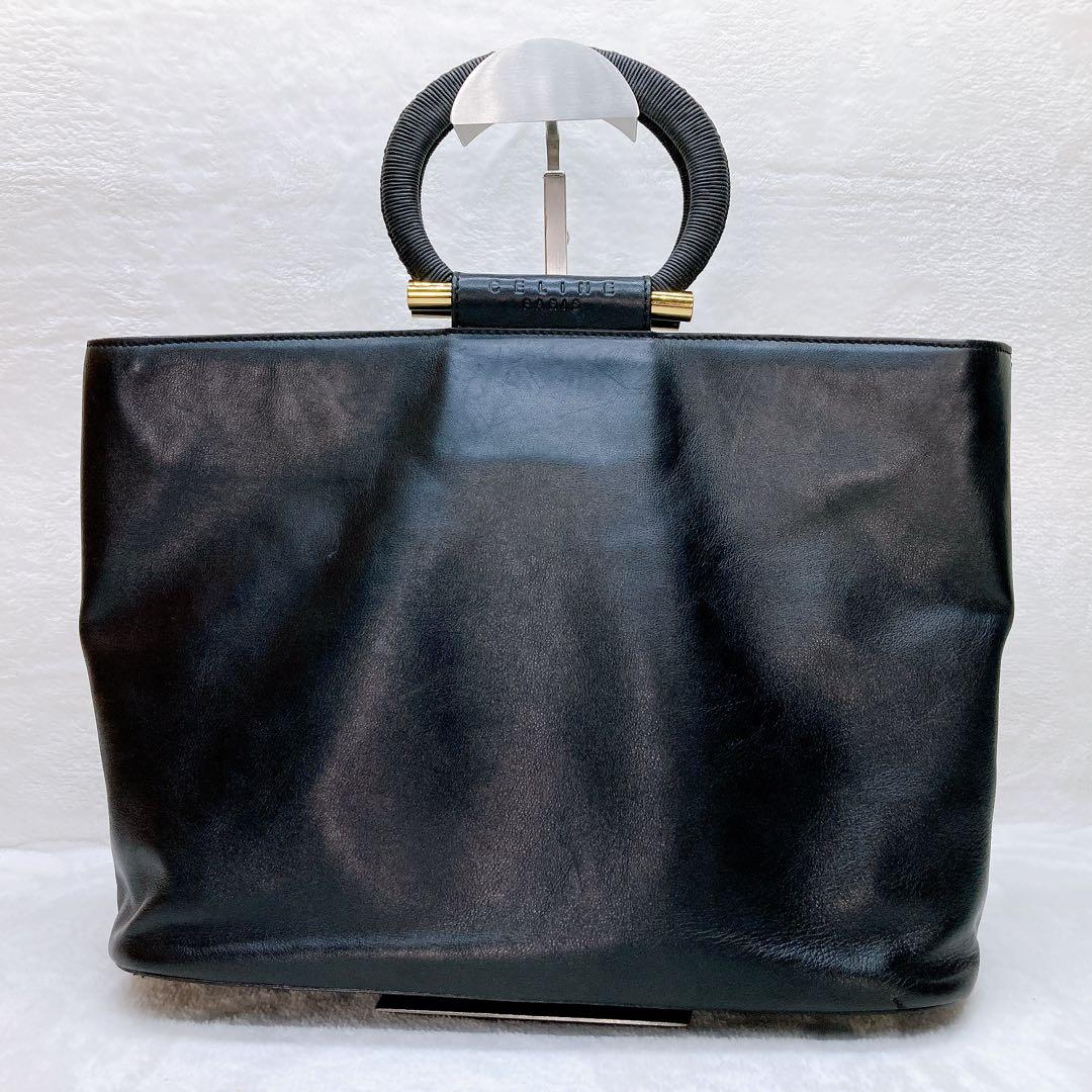 ✨綺麗✨CELINE セリーヌ サークルロゴ 2wayショルダーバッグ ブラック