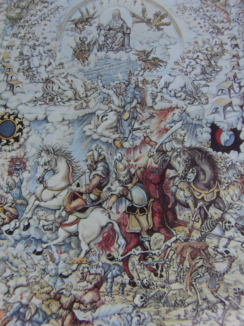 藤田嗣治、「Les Quatre Cavaliers」、希少画集の額装画