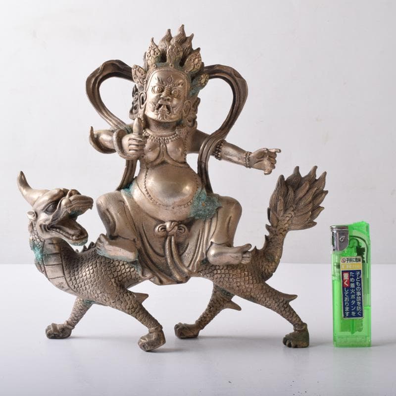 仏教美術　白銅　チベット仏　ヴァジュラパーニ　金剛手菩薩　仏像　V　7735