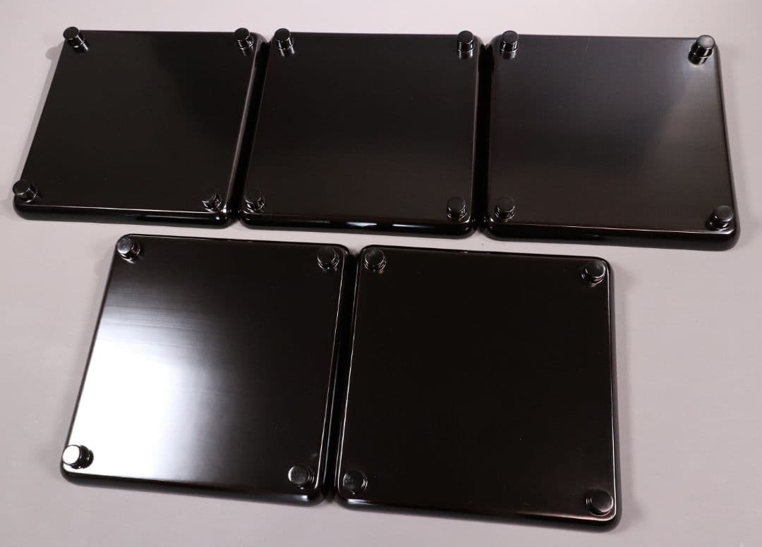 CL76 能登輪島塗 蔦金蒔絵 欅地 木地呂塗 足付四方膳 五客 木製漆器