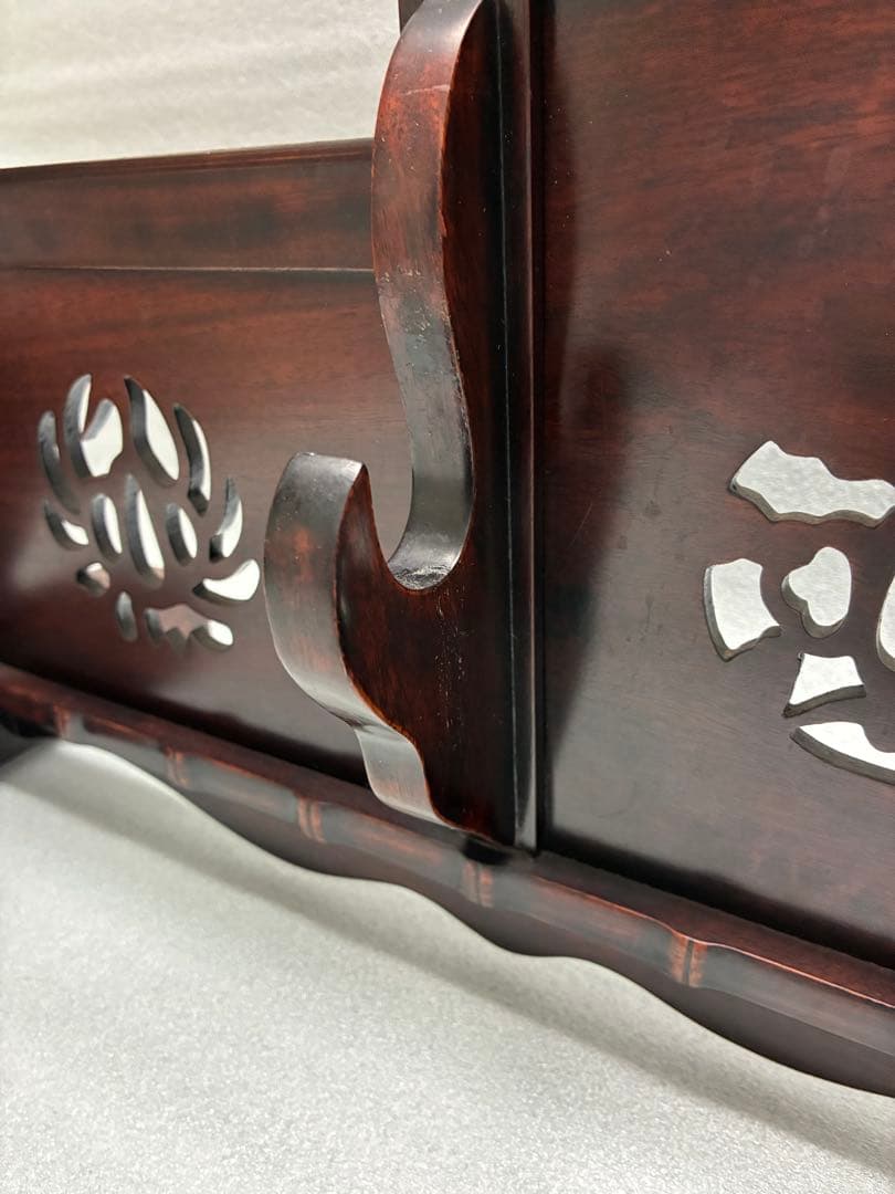 鍔透かし彫り 刀掛け 四振掛