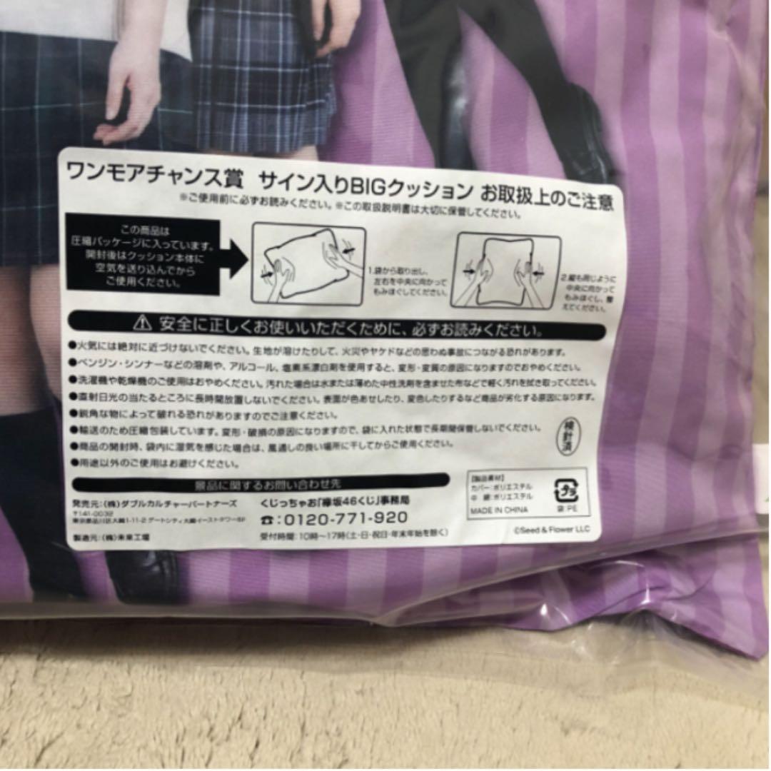 サイン入りBIGクッション「欅坂46くじ ワンモアチャンス賞キャンペーン」