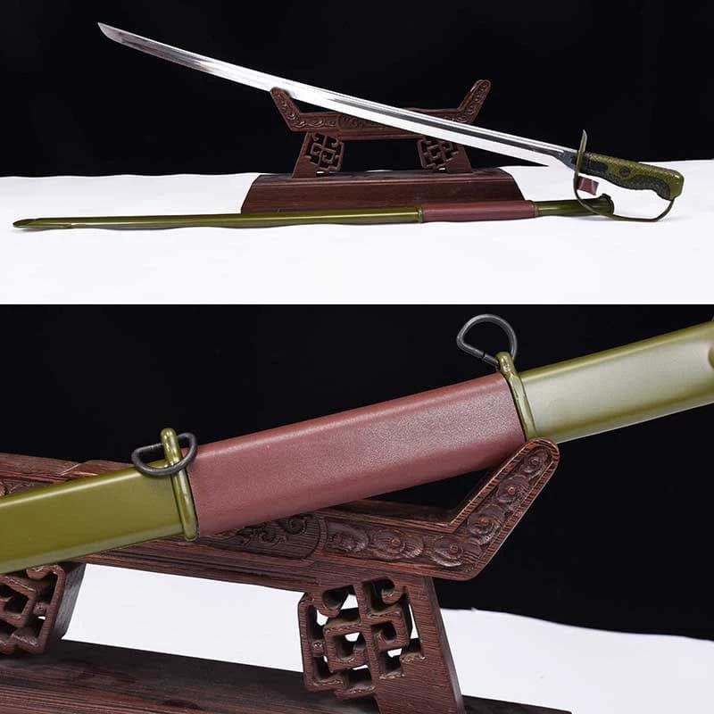 65式軍緑鞘金 日本刀 模造刀 居合刀 武士道 武蔵 鑑賞用 手鍛造打