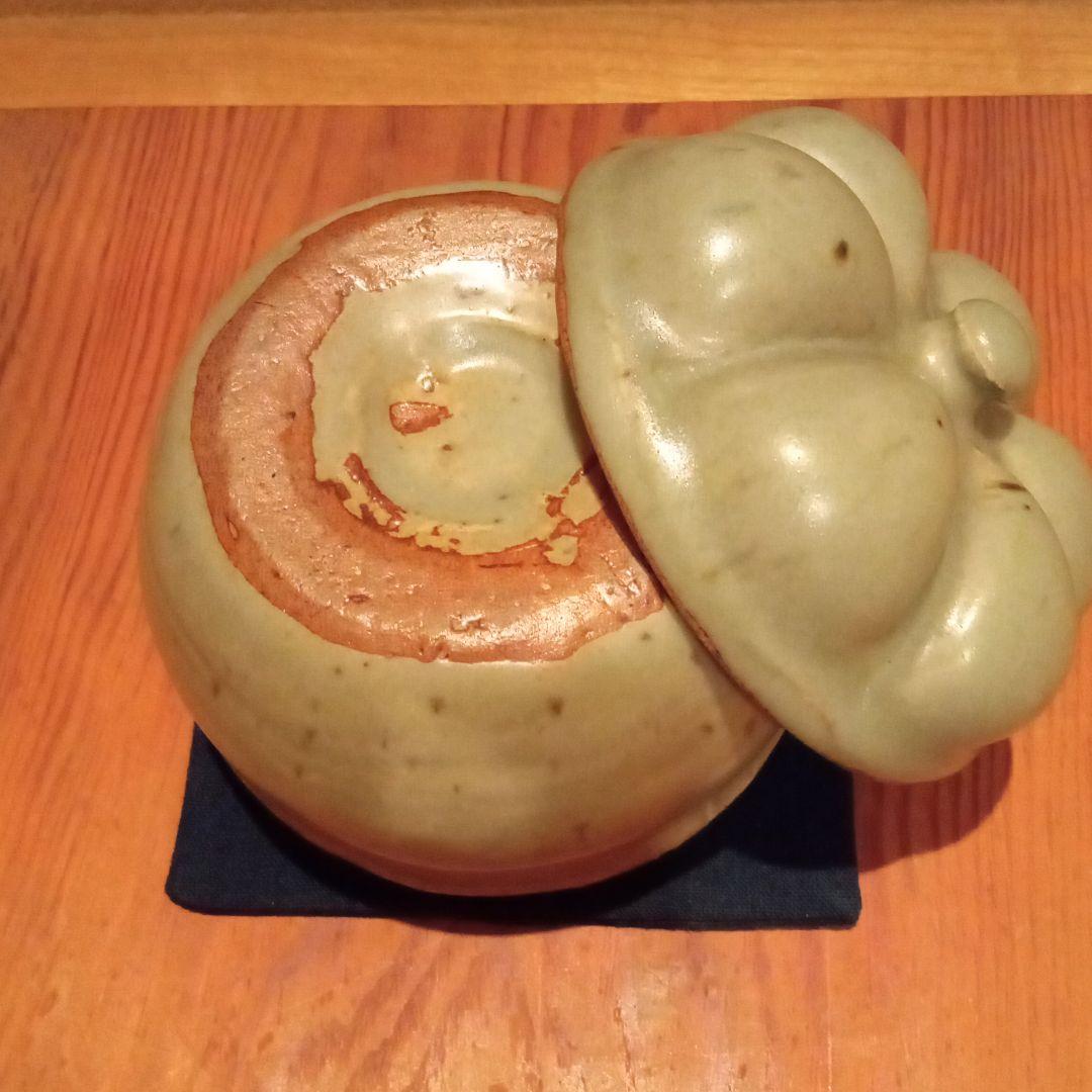 【真作】珍品　瓜壺 青瓷　河井寛次郎　(共箱)