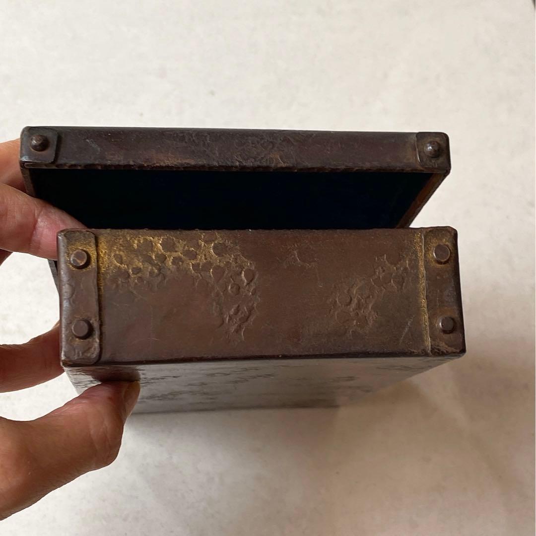 七宝焼　箱　銅製　アンティーク