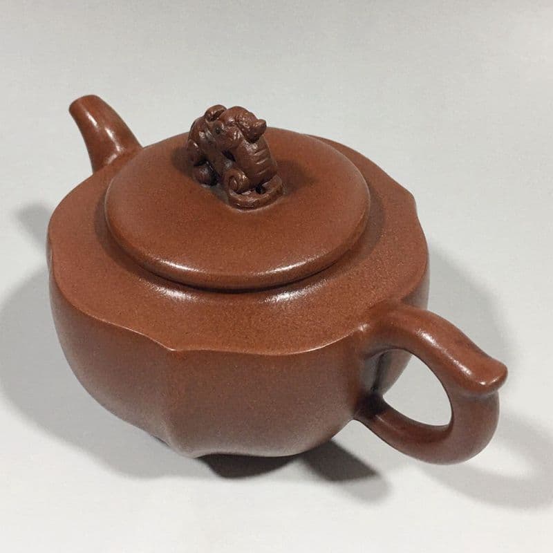 宜興  紫砂壷  菱花壺  工芸品  美術品 置物