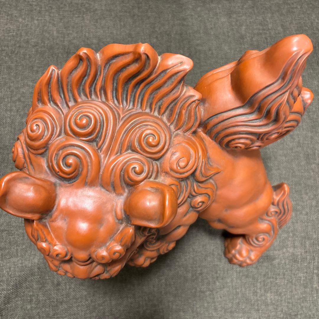 【玉乗り獅子】＊狛犬 陶器 縁起物 唐獅子 床の間飾り 骨董 美術品 伝統工芸