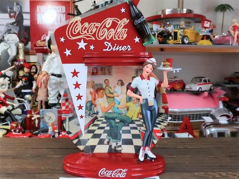 ★コカコーラ アメリカンダイナーウェートレス 50s フィギュア ＆ プレート