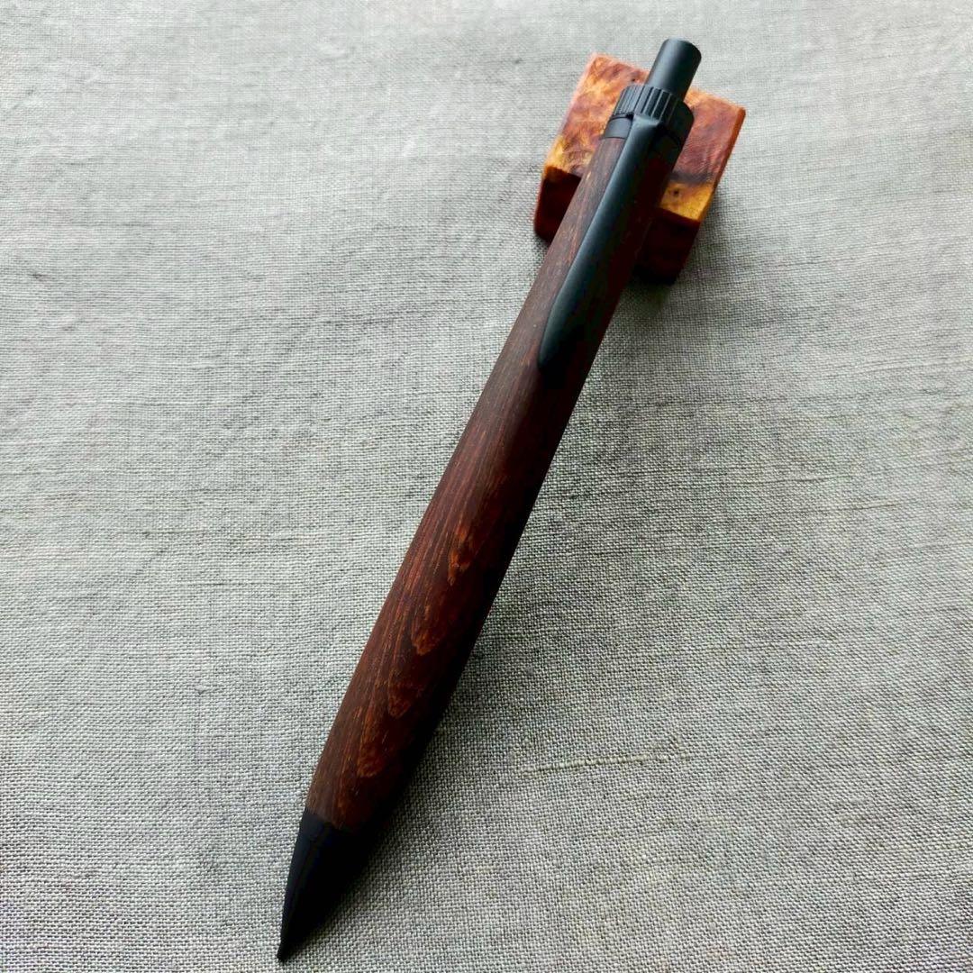 ガイアナローズウッド　ハンドメイド　シャープペン　0.5mm　天然木　ブラック