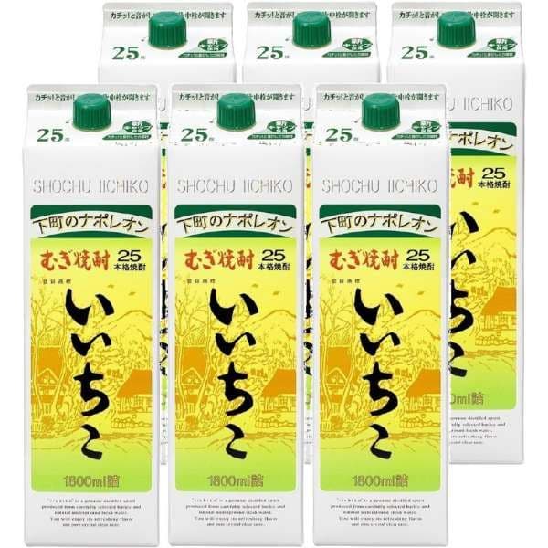 いいちこ 麦焼酎 25度 1800ml パック 12本