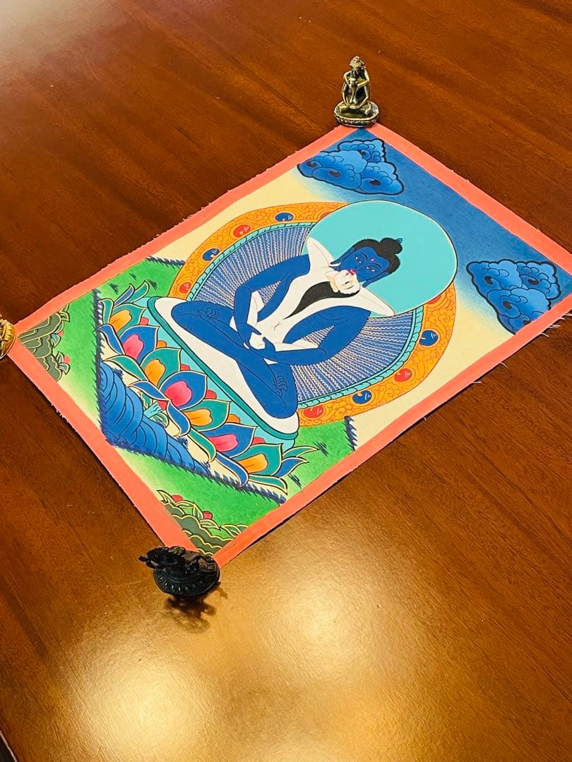 手描き 肉筆画 シャクティ タンカ 曼荼羅 仏陀 ブッタ 38.5 × 28.5