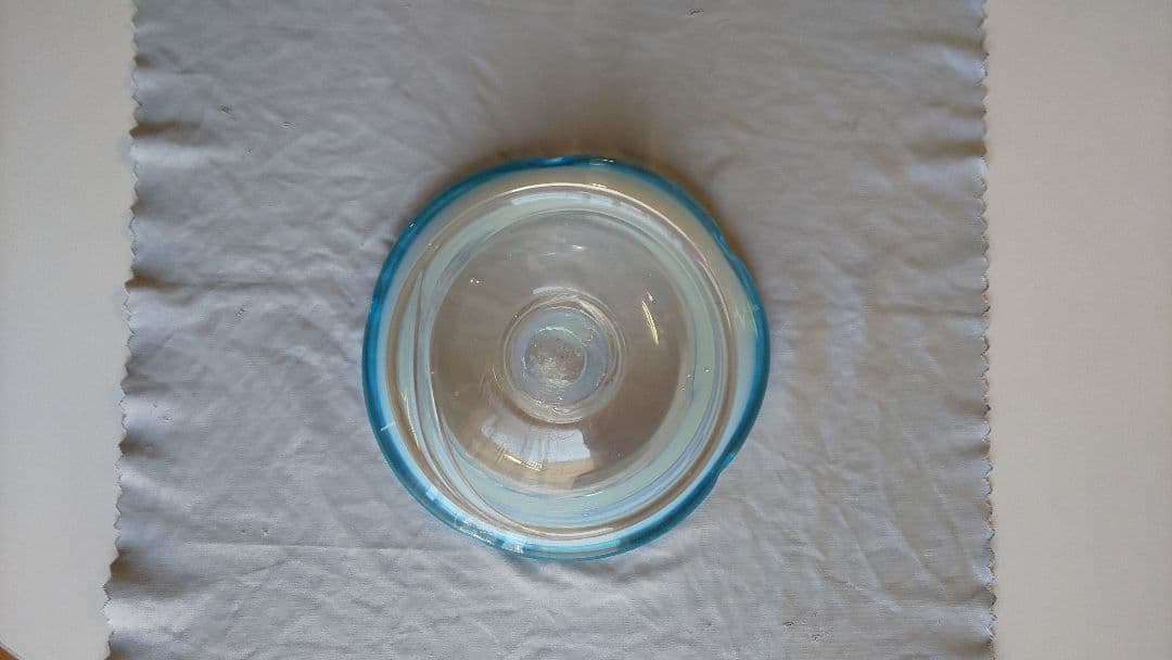 値下げ！骨董品 「氷コップ」青緑乳白色