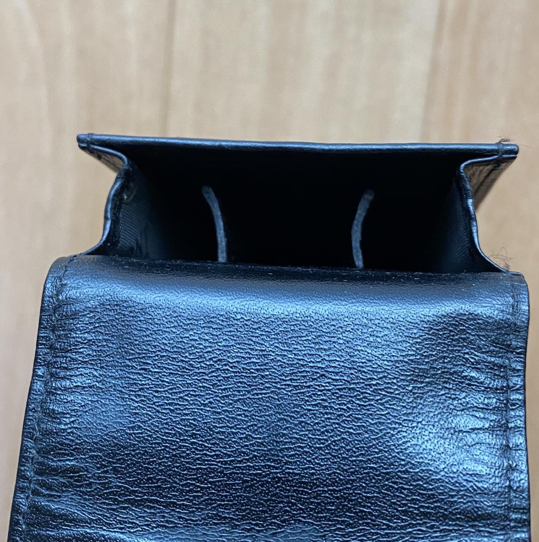 モンブラン Montblanc ブラック　レザー 本革　ペンケース ３本用３本差