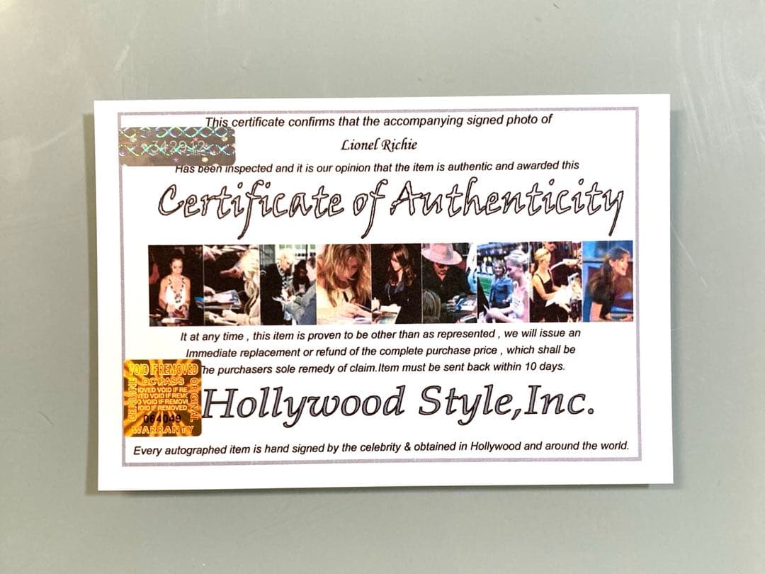 ライオネル・リッチー直筆サイン入り2Lサイズ写真…Lionel Richie