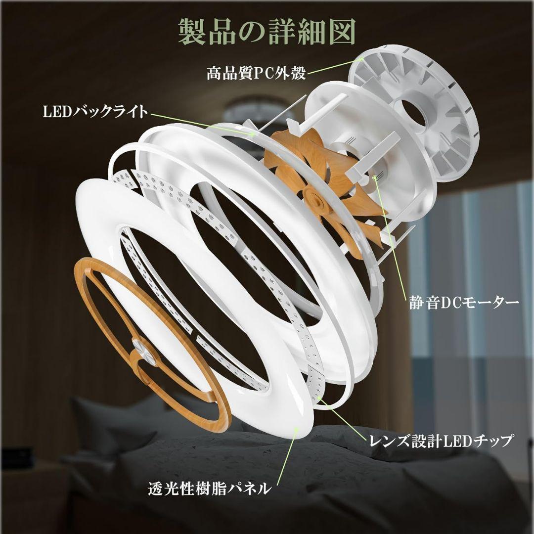 ファン 付 LED シーリングライト 〜10畳 用 木目調 リモコン付 未使用品