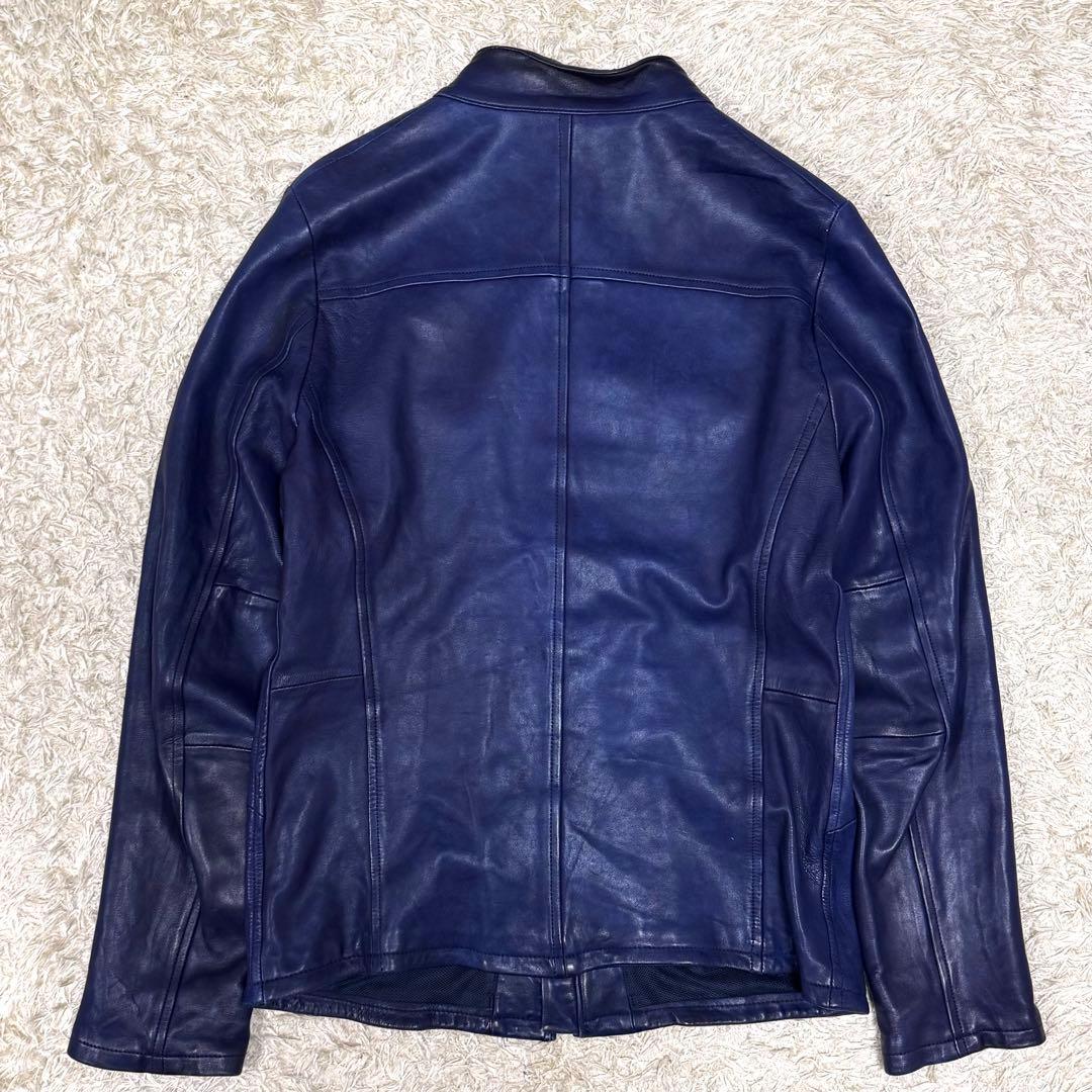 BLUE BLUE ブルーブルー シープレザーインディゴ ライダース L