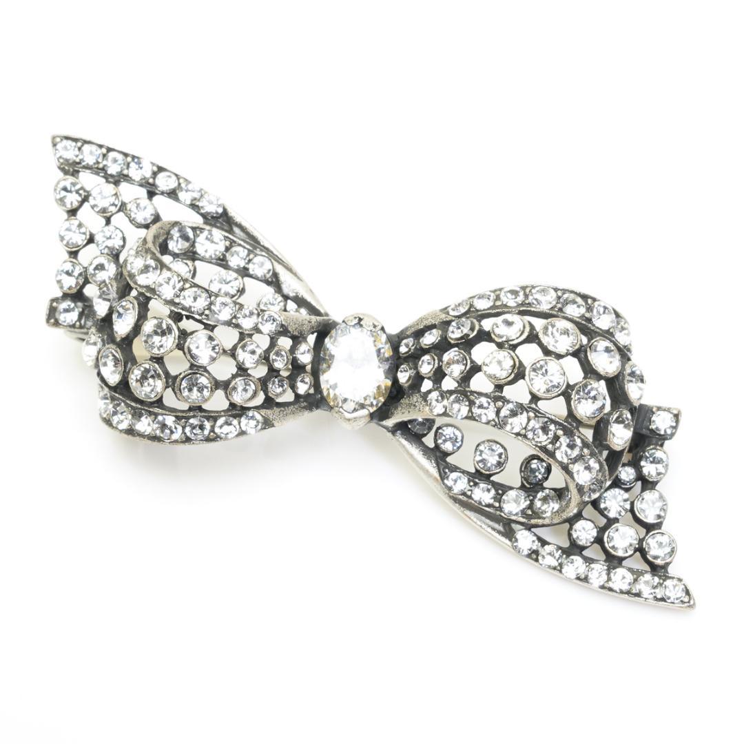 フォクシー リボン ブローチ ラインストーン FOXEY