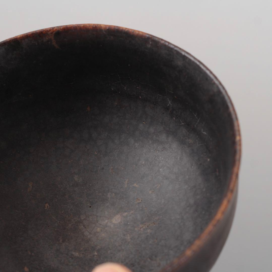 李朝 黒高麗 茶碗 茶道具 朝鮮美術 古美術 古道具 黒釉茶碗