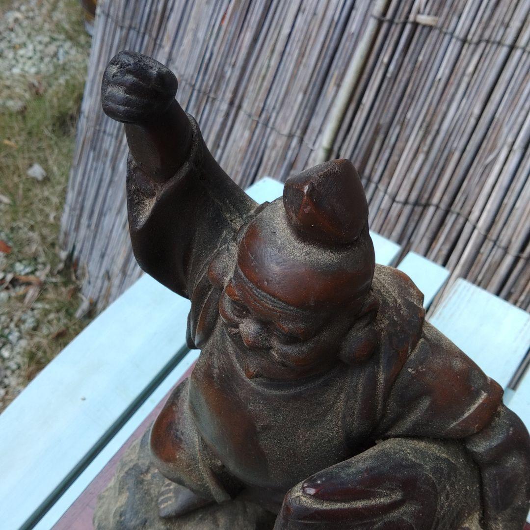 縁起　恵比寿像　鉄鋳物　中古