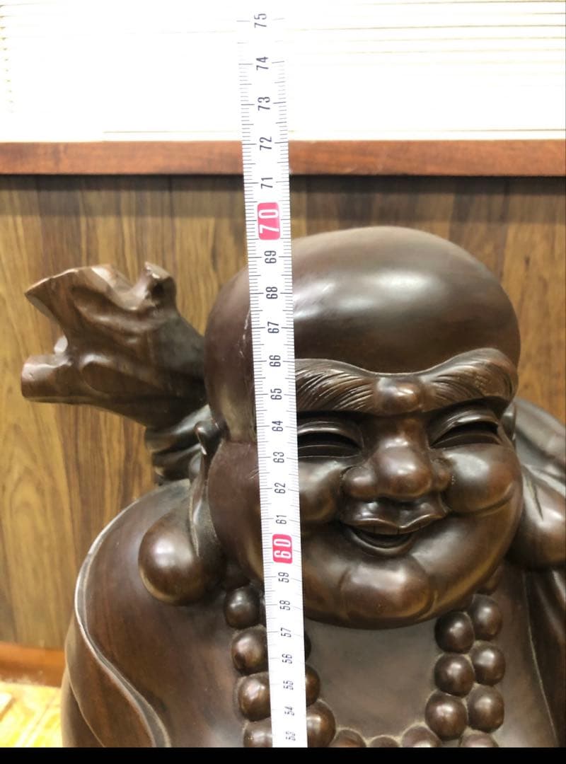 約70センチ！木製 笑顔の仏像 七福神 布袋様　縁起物