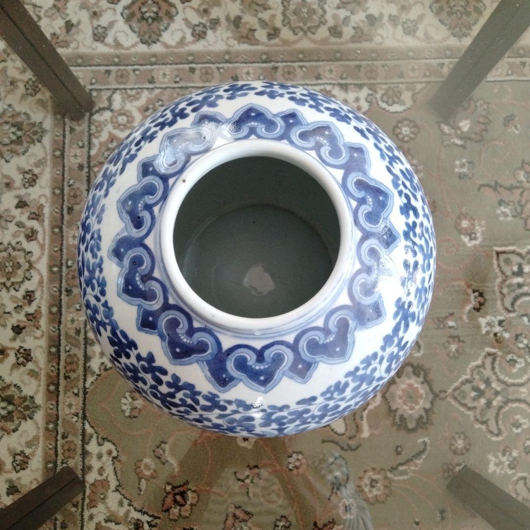 中国骨董旧家蔵七十年前旧蔵【染付青花大壺】中国江西景徳鎮输出名瓷日本输入在銘あり