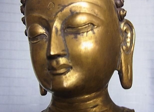 【U1401】古い仏像　高42㎝　お釈迦様　細密造　アンティーク
