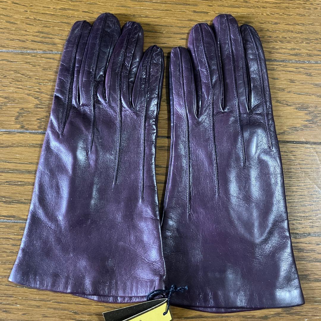 FENDI パープル レザー手袋