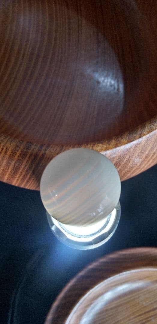 蛤白石 181個 、那智黒石、189個欅木製ボウル2個セット