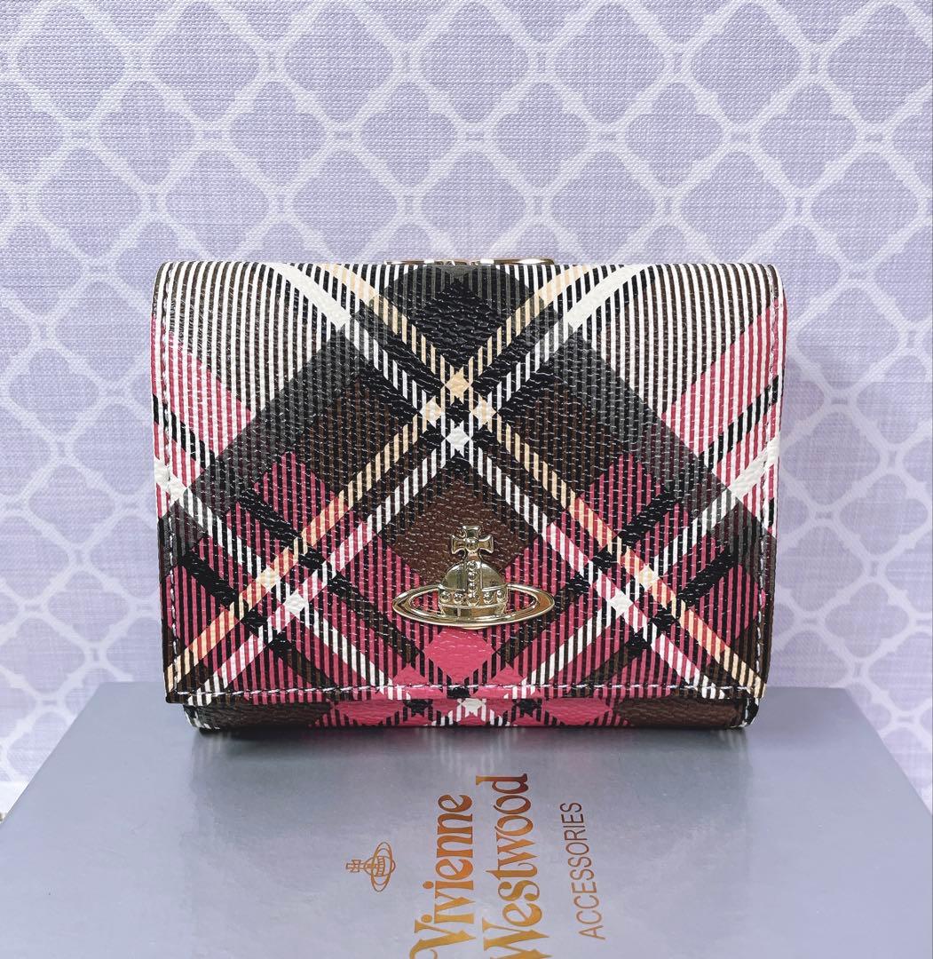 【可愛すぎ♡新品】可愛い ヴィヴィアン・ウエストウッド 三折財布 チェック柄