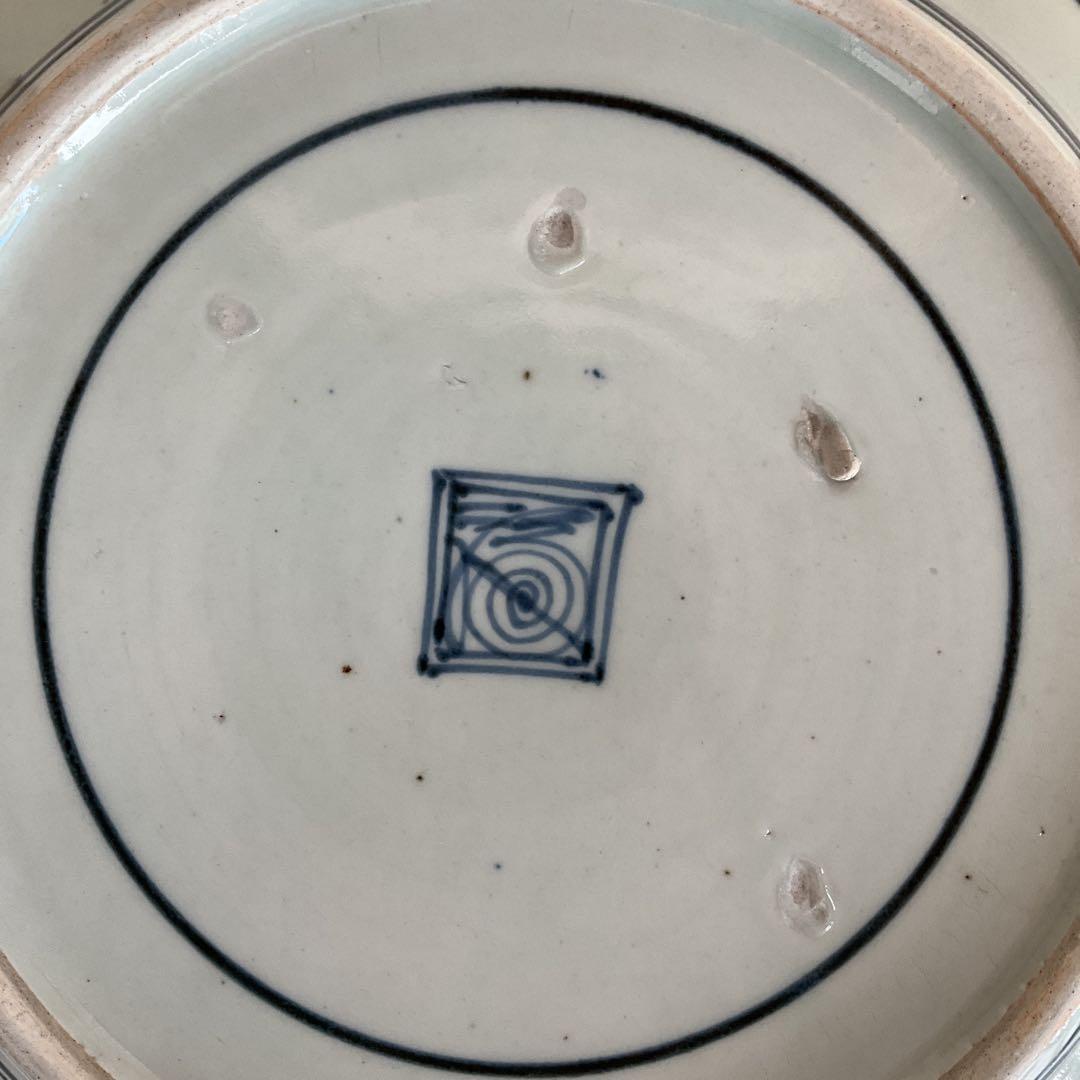 古伊万里　染付牡丹唐草文大鉢　江戸時代中期(元禄)頃　優品