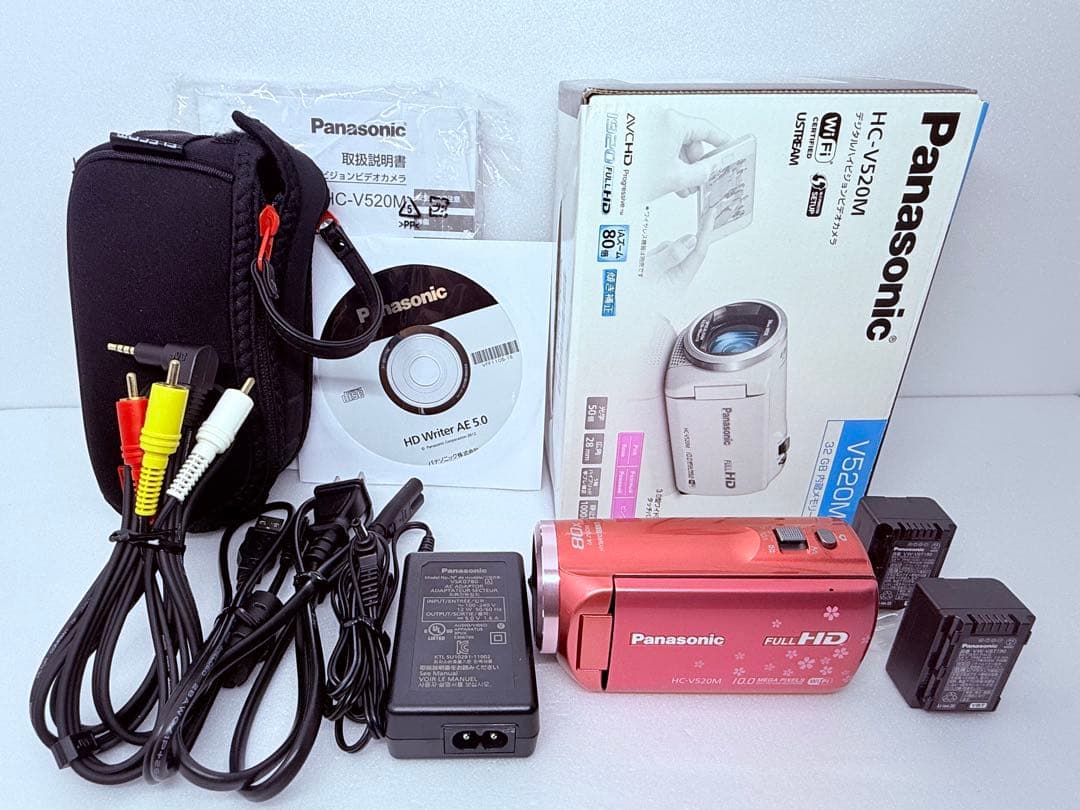 Panasonic HC-V520M ピンク 付属品多 ポーチ付