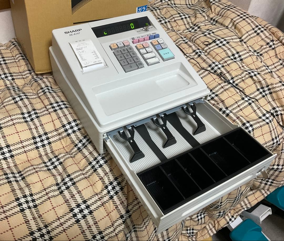 【超美品】中古シャープ 電子レジスタ ー8部門 XE-A147-Wホワイト