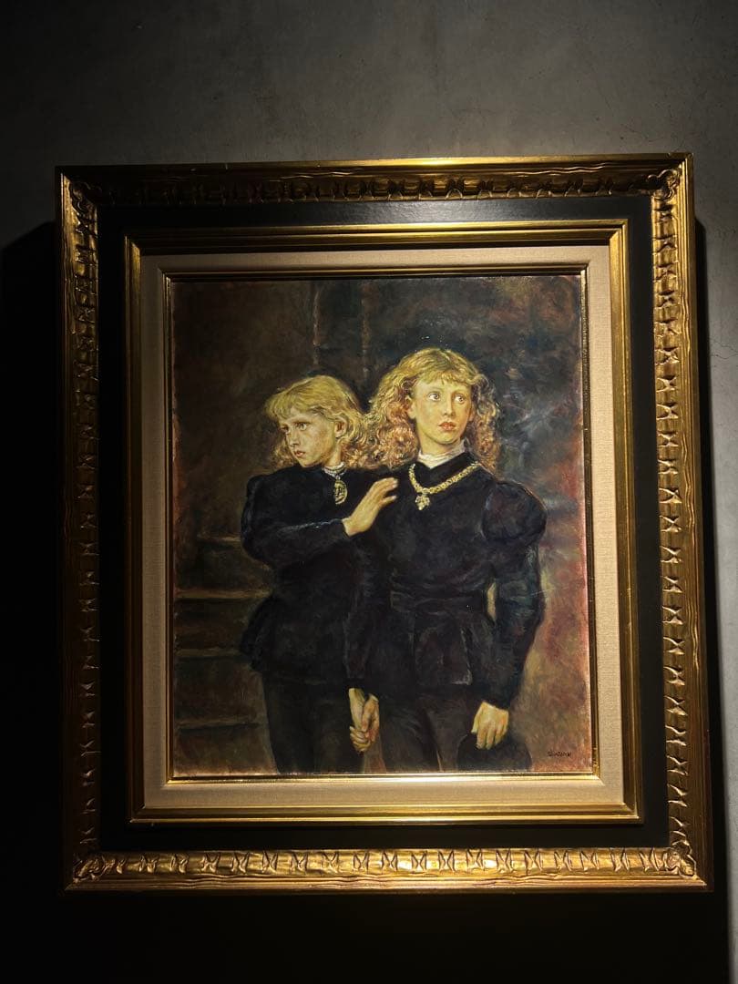 John Everett Millais 【ロンドン塔の王子達】肉筆油彩画模写