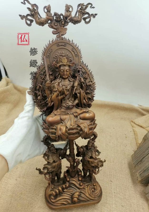 【修縁堂】密教法具 真言宗 辟邪 開運 準提仏母菩薩 置物 工芸品