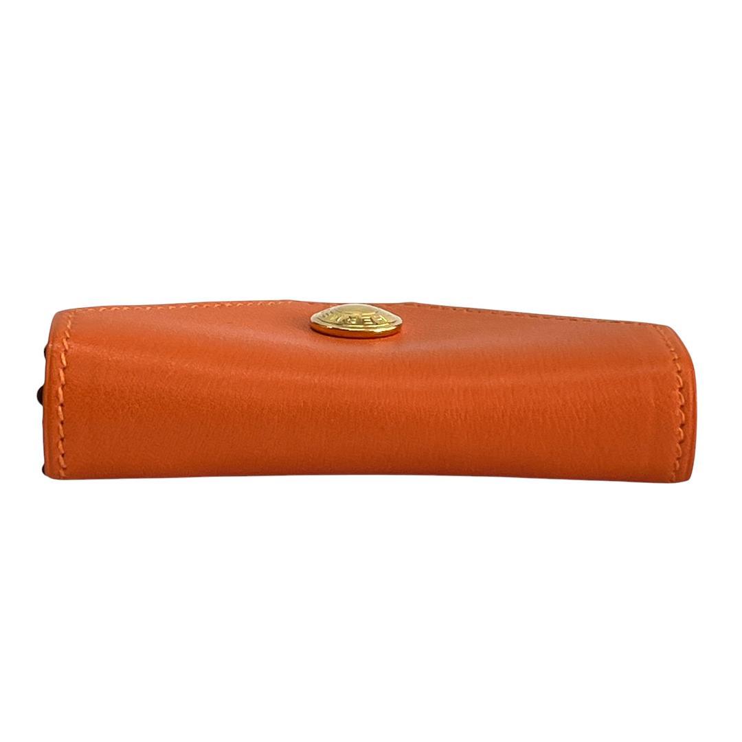 未使用級 HERMES ケース ルヴァンキャトル オレンジ ゴールド金具