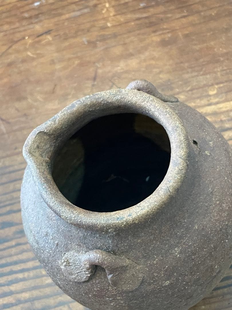 【青海】越前お歯黒壷 六古窯の一つ　室町時代から、江戸時代