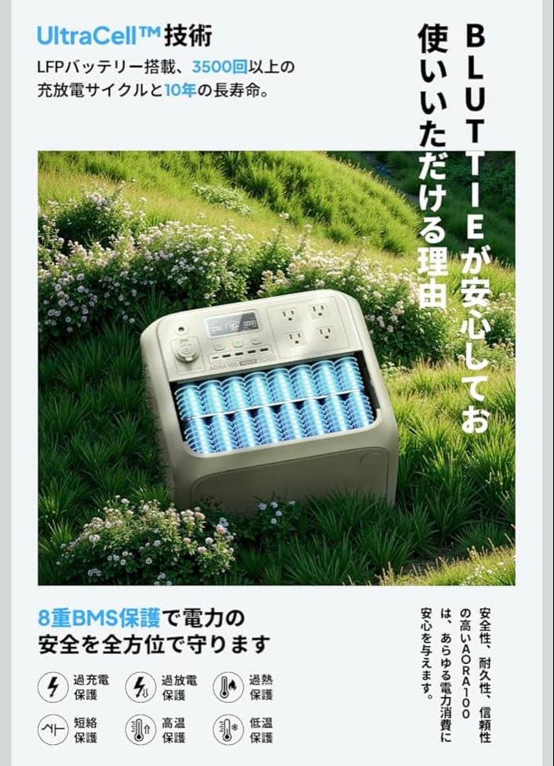【送料込】未使用 BLUETTI AORA 100 ポータブル電源 1152Wh
