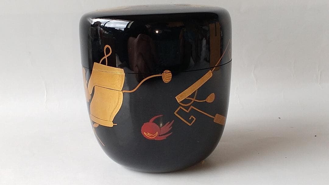 出口順慶 作 宝尽し 中棗 棗 共箱 蒔絵 螺鈿細工 漆器 漆芸 茶道具 新品