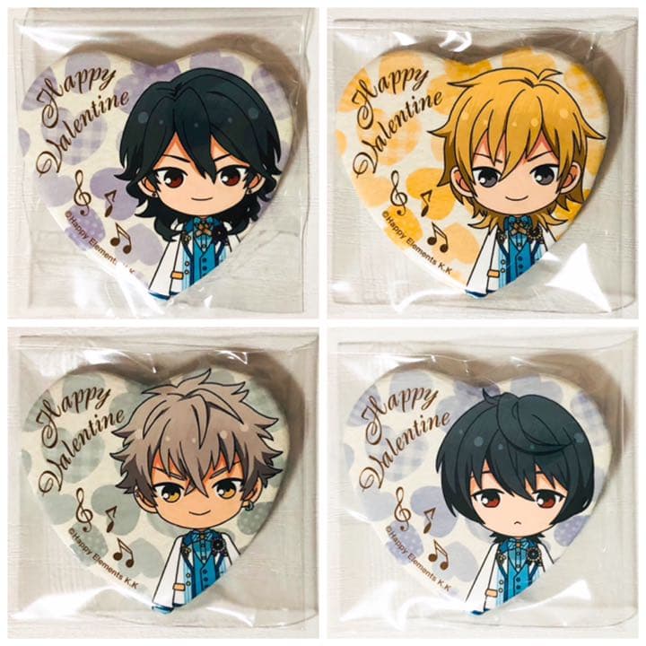 新品★あんスタ【零＆薫＆晃牙＆凛月】バレかく★特典★ハート缶バッジ★セット