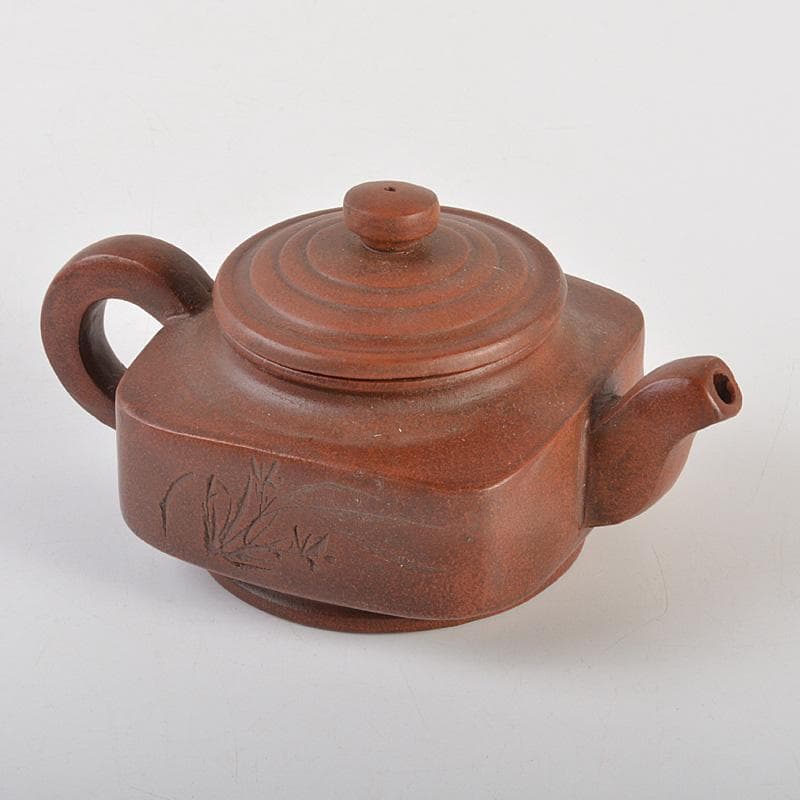 中国　除友泉製　紫砂　朱泥　急須　茶壷　N　6636