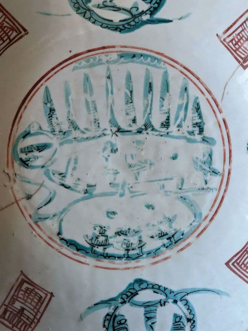 ♦中国陶磁器 呉須赤絵 明時代末〜清時代初期 福建省 漳州窯 古美術骨董品