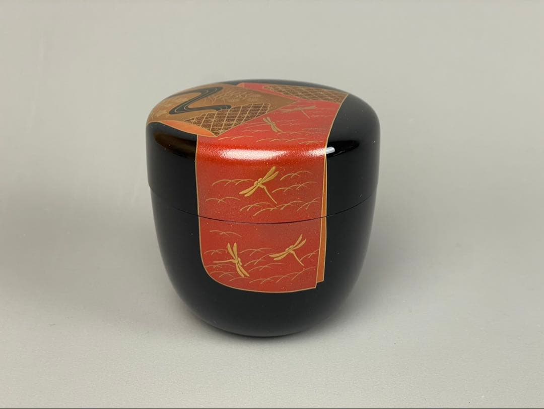 村田宗覚作 誰袖蒔絵 大棗 茶道具 共箱共布付 漆芸 茶器 塗師 利休棗 蜻蛉