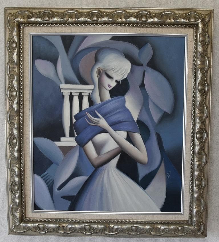 20世紀・日本の洋画家・二科展ドン　東郷青児　肉筆油彩色