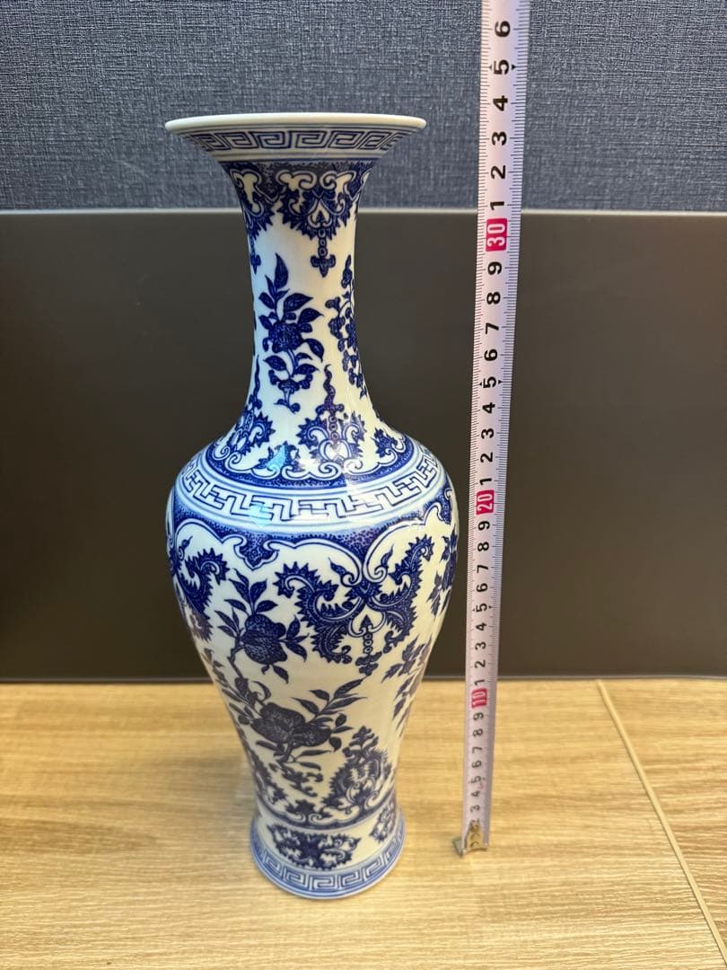 1513 中国大清乾隆年製銘青花瓶　官窯唐物　古美術品　染付