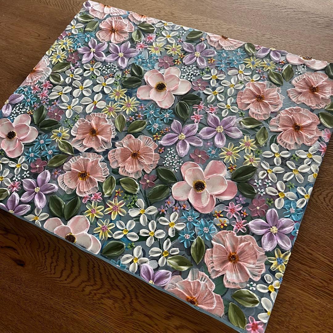 テクスチャーアート ボタニカル 絵画 壁掛けアートアートパネル 花 フラワー