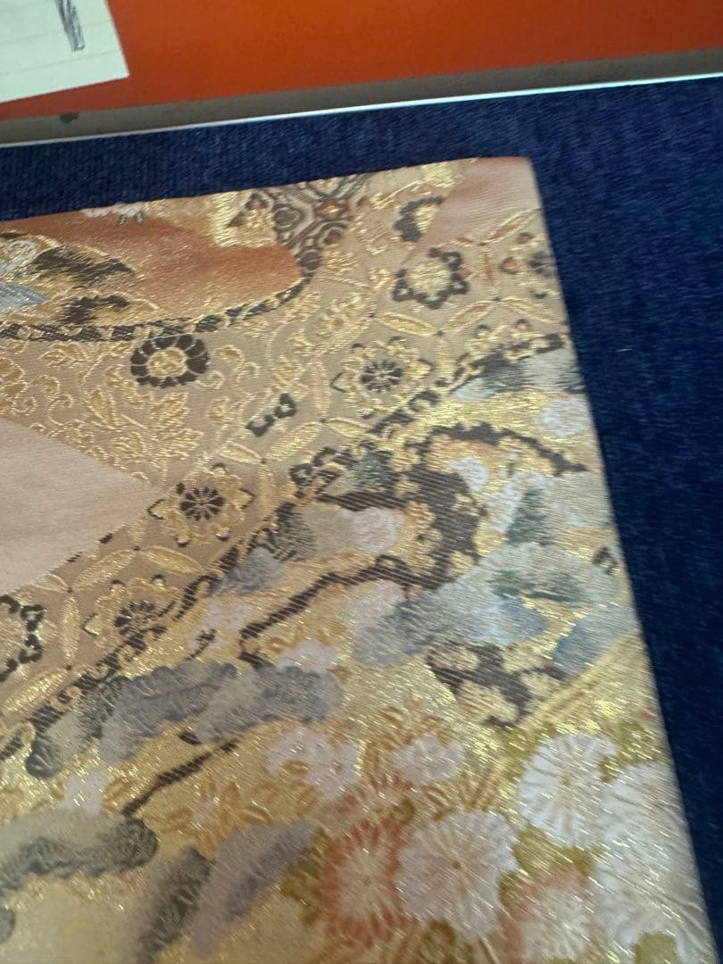 2688袋帯 古代彫金紋 西陣織 金糸　高級上質上品　約440cm 未使用