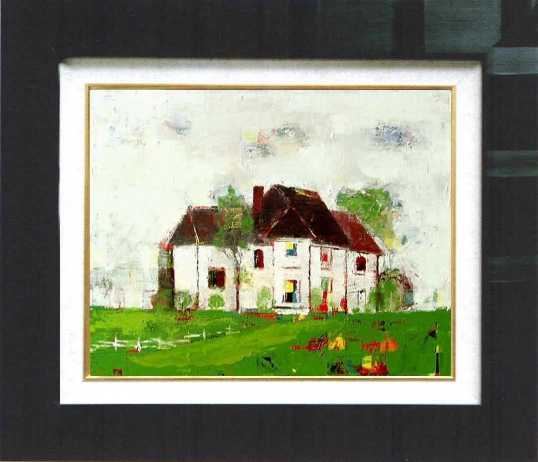 油絵 菅家令子 絵 絵画 インテリア 額付(黒) uF6-062203 風景