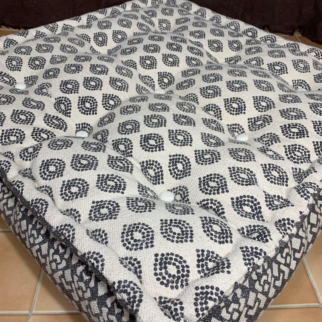 【美品】アデペシュ ブロックマルチソファ オットマン ホワイト