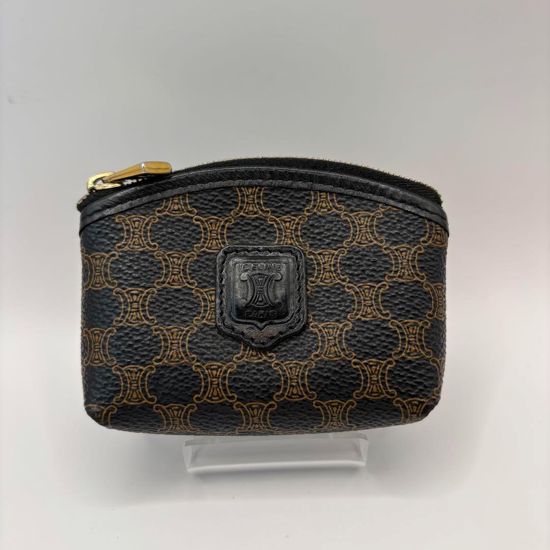CELINE ケース　マカダム　トリオンフ　ブラック　レザー　黒マカダム